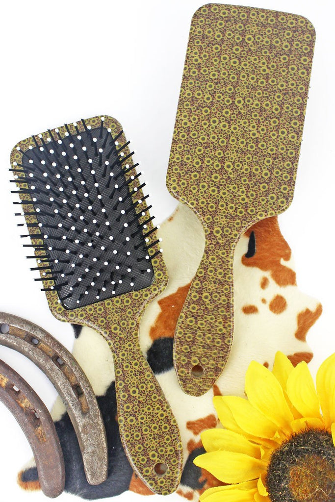 Leopard & Sunflower Paddle Hairbrush